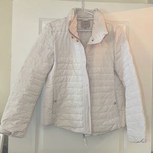 LOFT White Puffer Jacket, Size L